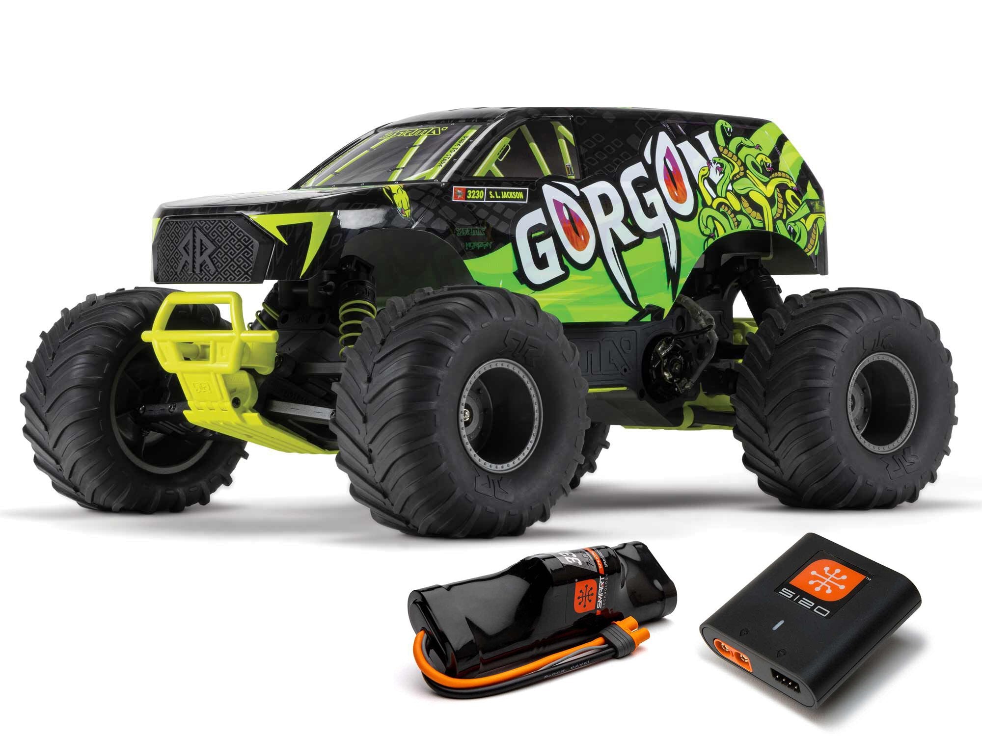 Arrma Gorgon 2wd MT 1/10 RTR Smart w/8.4v Batt/USB Charger Yellow C-ARA3230ST1 - Access Models