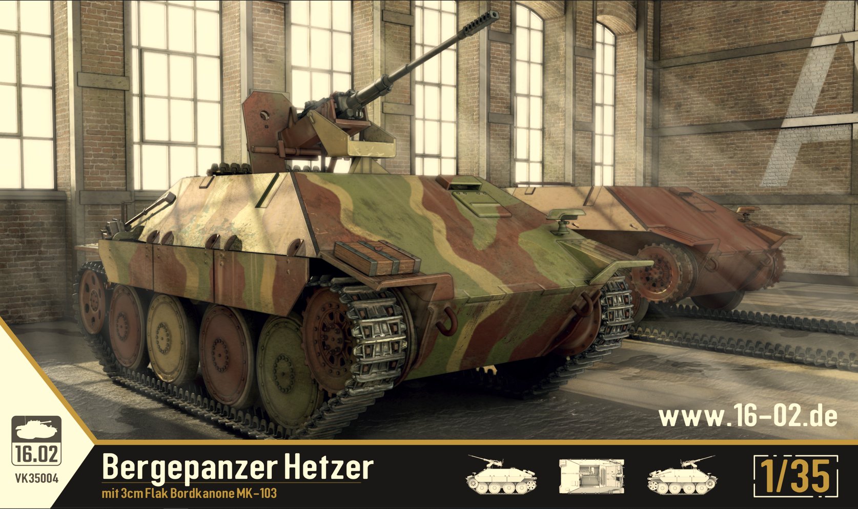 Custom Scale Gergepanzer Hetzer Mit 3cm Flak Bordkanone Vk35004