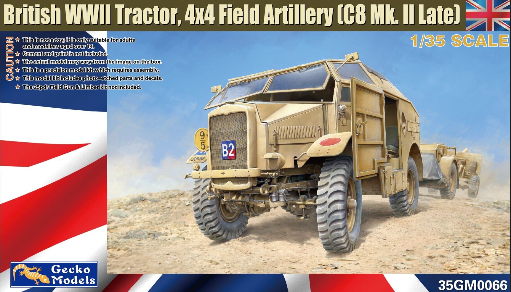 Gecko Models 1/35 SCALE British WWII Tractor, 4x4 Field Artillery (C8 Quad Mk. II Late) 35GM0066 - Access Models