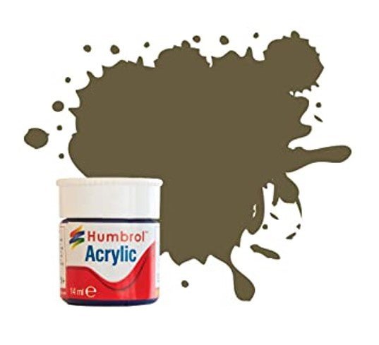 Humbrol Acrylic Paints 14ml Matt Light Olive No 86 AB0086 - Access Models