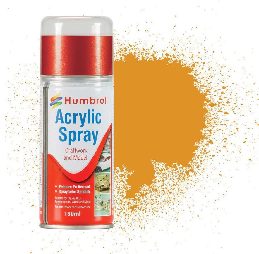 Humbrol Spray Paints 150ml Brass No 54 AD6054 - Access Models