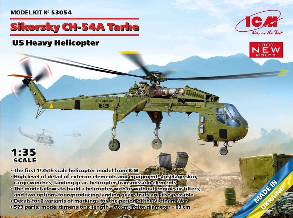 ICM 1/35 1-35 - Sikorsky Ch-54a Tarhe, Us Heavy Helicopter 53054 - Access Models