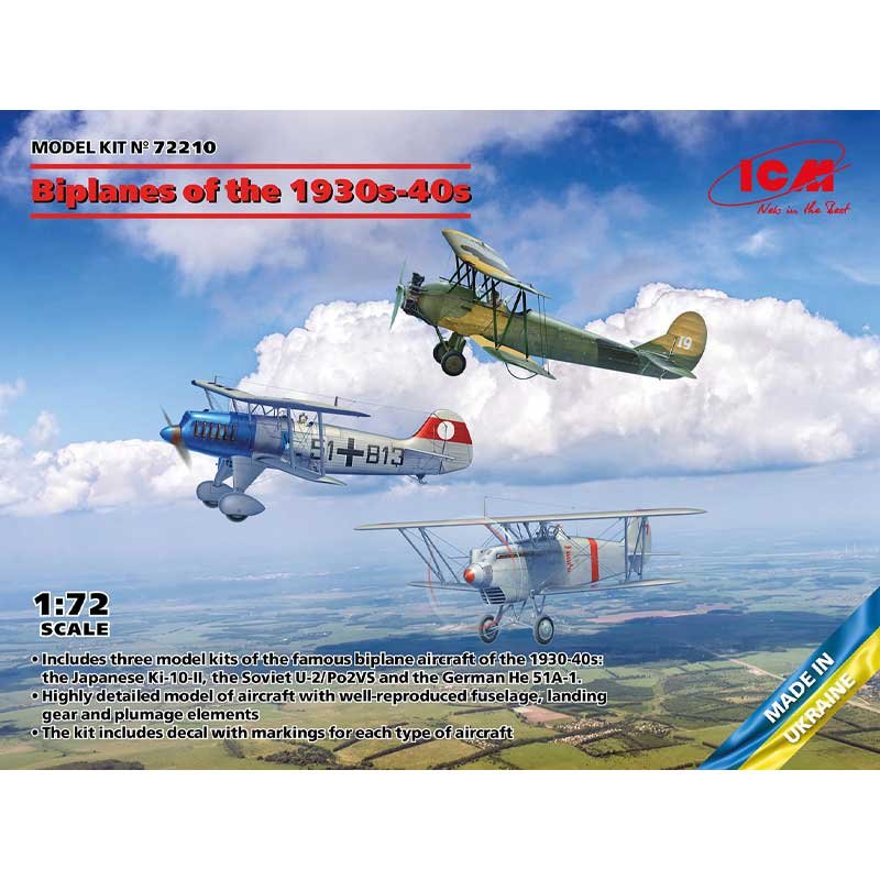 ICM 1/72 He-51A-1, Ki-10-II, U-2/Po-2VS Biplanes 1930/40 ICM72210 - Access Models