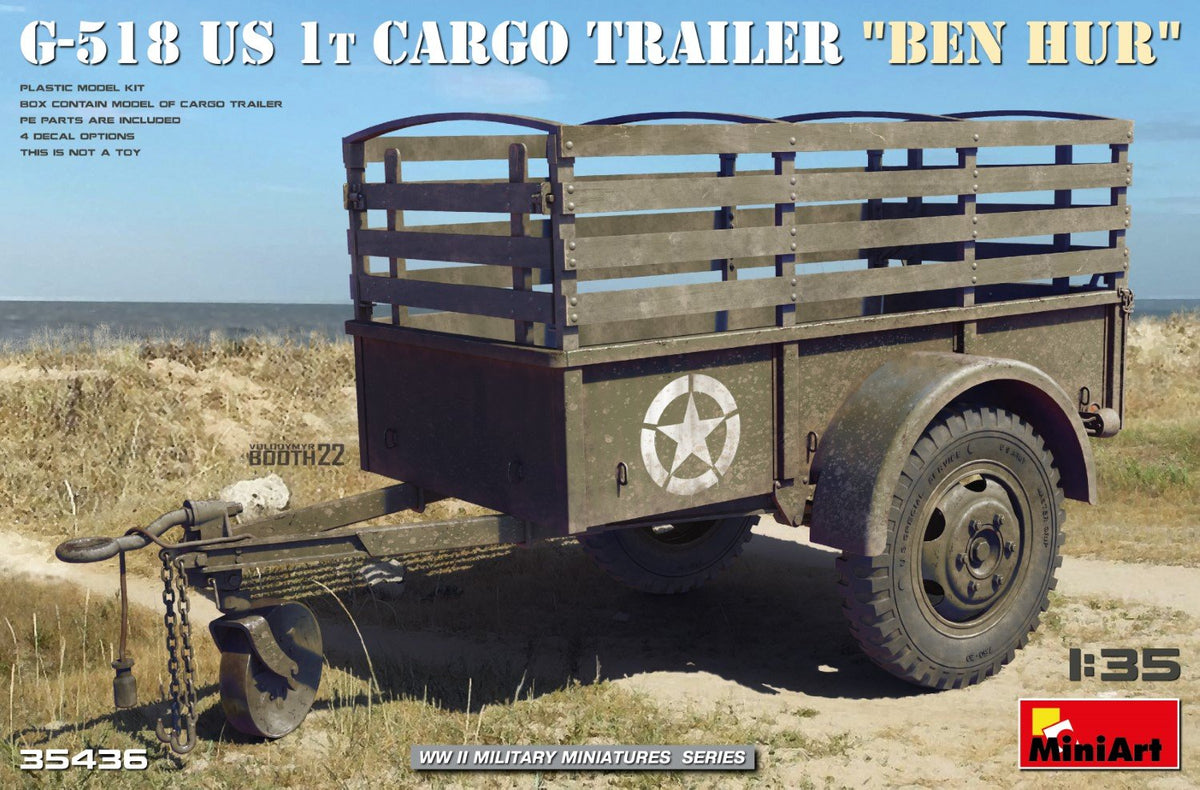 Miniart 1/35 G-518 US 1t Cargo Trailer &quot;Ben Hur&quot; 35436 - Access Models