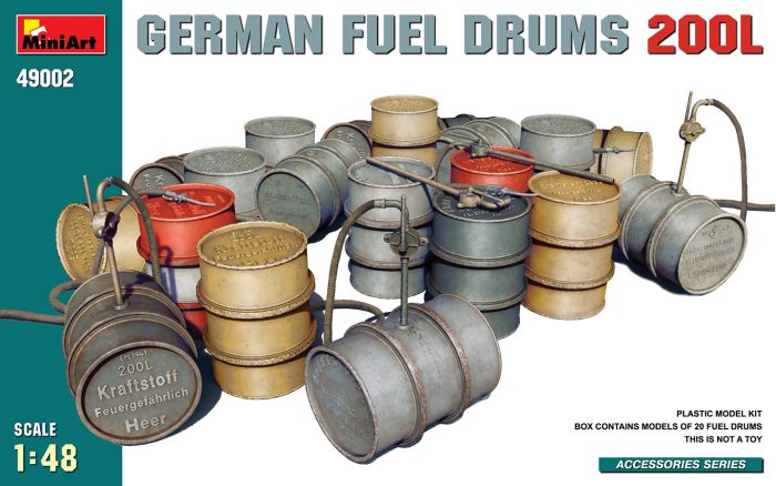 MiniArt 1/48 - German Fuel Drums 200l Min49002 - Access Models