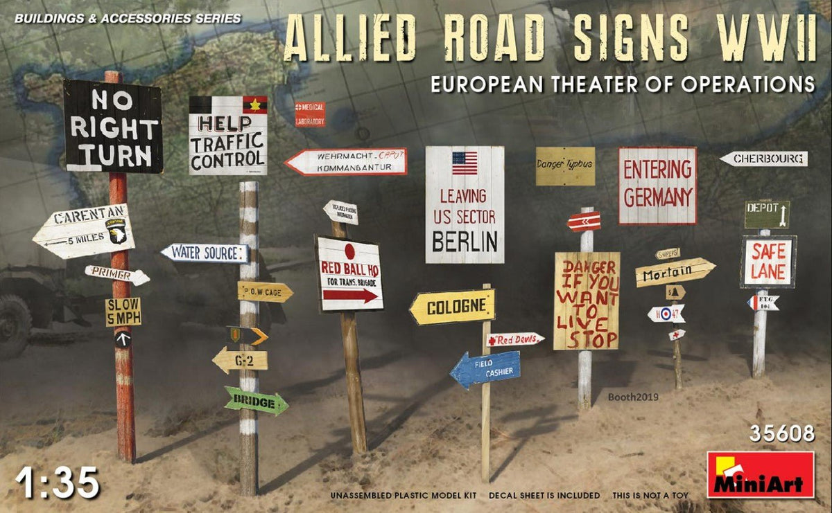 MiniArt Allies Road Signs Wwii. European Theater Of Operations 35608 - Access Models