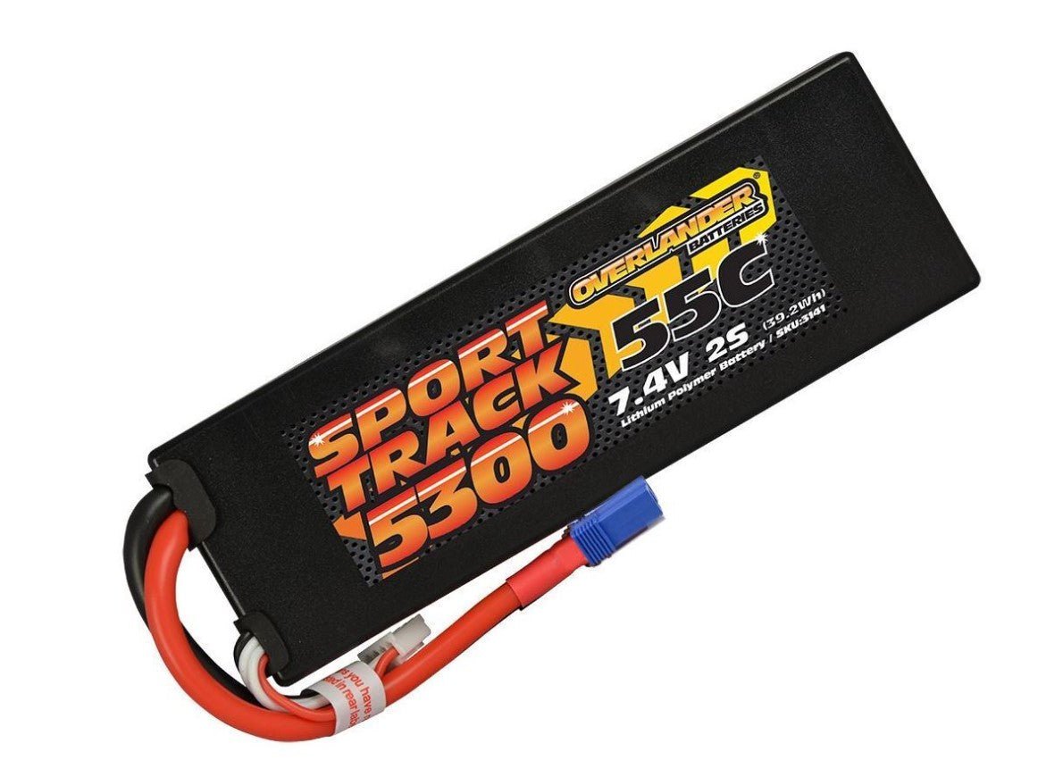 Overlander 5300mah 7.4v 2s 55c Hard Case Sport Track Lipo Battery (Ec5) - Access Models