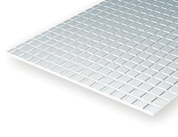 Polystyrene Sheets 4518 SIDEWALK 1/2&quot; Squares (12.7 mm) .040&quot; Thick - Access Models