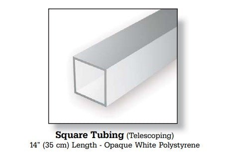 Polystyrene Square Tube 3.2 X 3.2mm 252 - Access Models