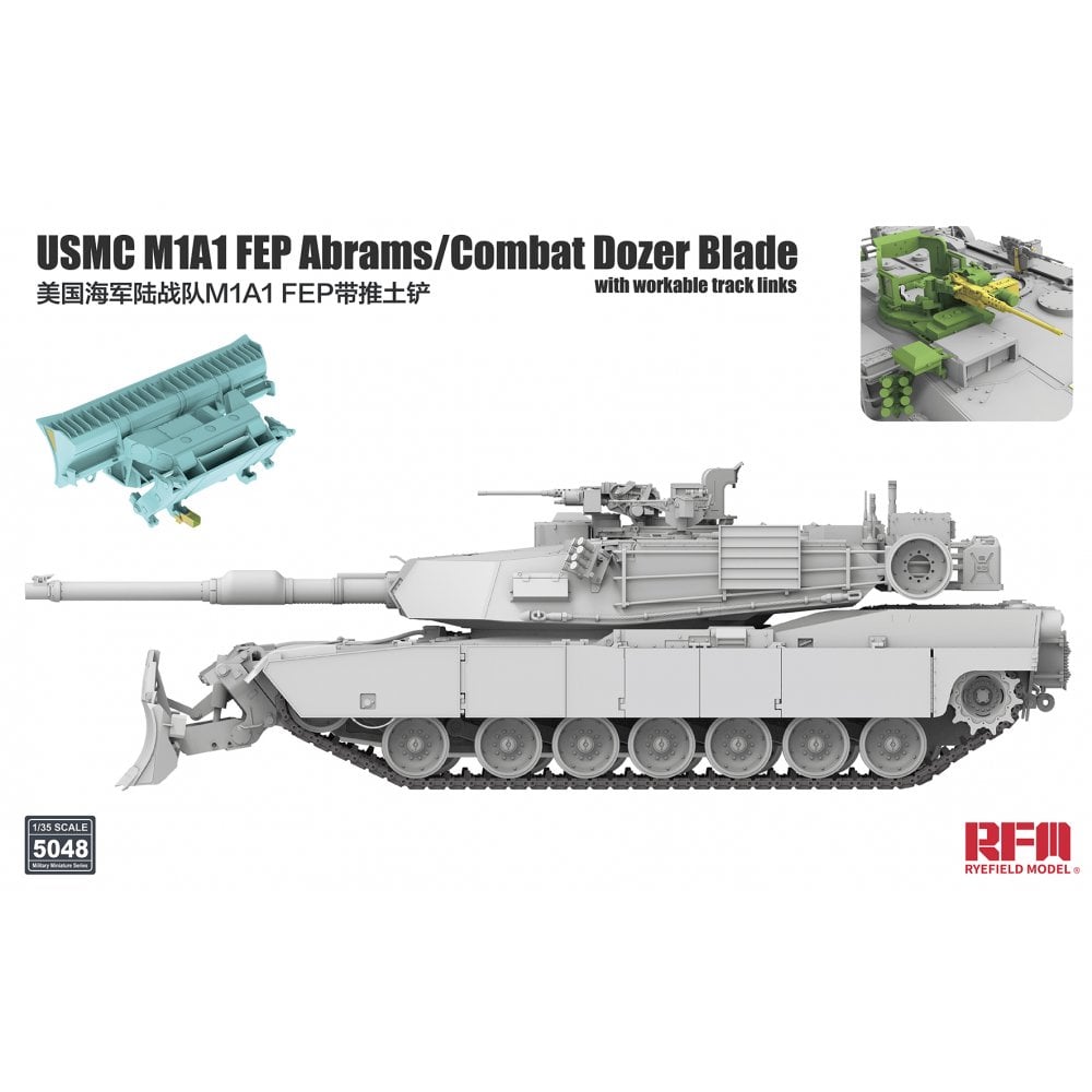 RFM 1/35 Scale M1a1 Fep Abrams/Combat Dozer Blade With Workable Track Links Rm5048 - Access Models