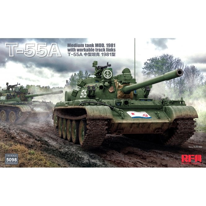 RFM 1/35 Scale T-55a Medium Tank Mod.1981 With Workable Track Links Rm5098 - Access Models
