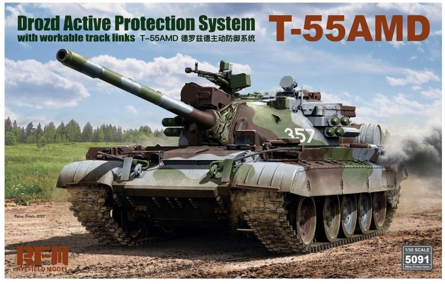 Rye Field Model 5091 1:35 T-55AMD Drozd Active Protection System - Access Models