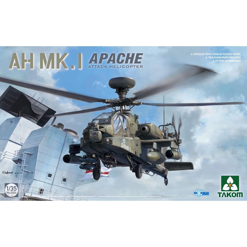 Takom British Army AH Mk 1 Apache Longbow Attack Helicopter 02604 - Access Models