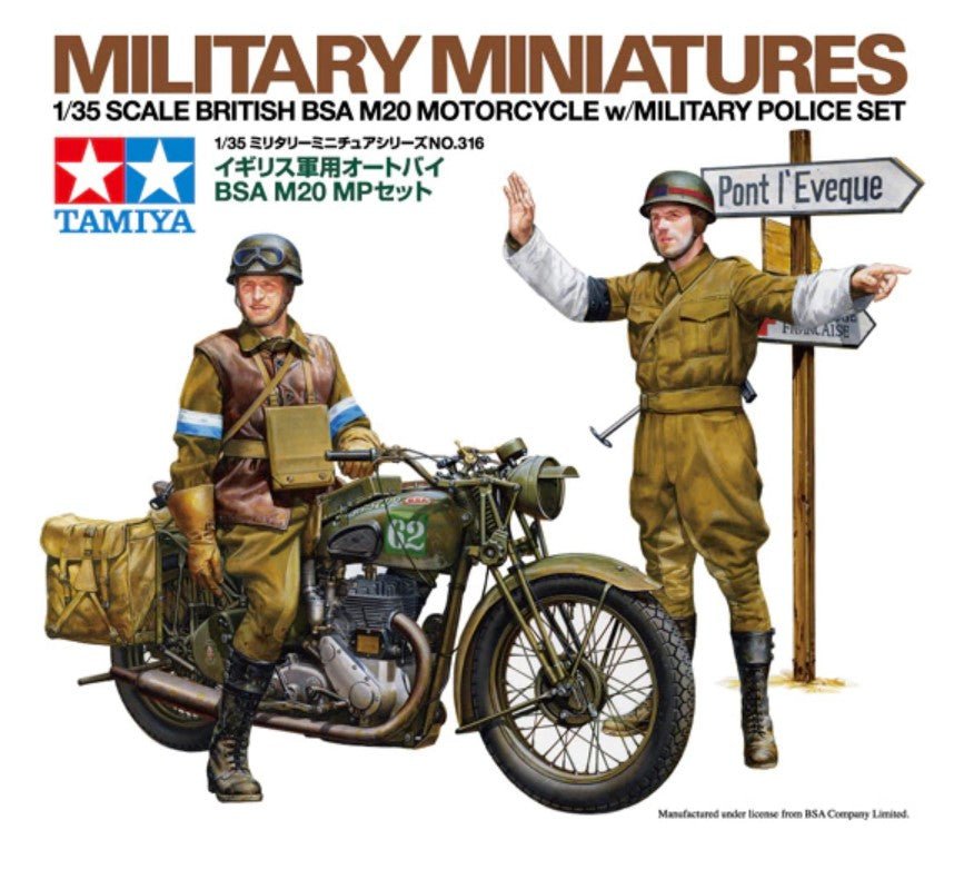 Tamiya 1/35 BSA M20 Motorcycle w Military Police 35316 - Access Models