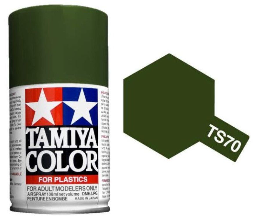 Tamiya Spray Paints 100ml TS-70 Olive Drab (Jgsdf) 85070 - Access Models