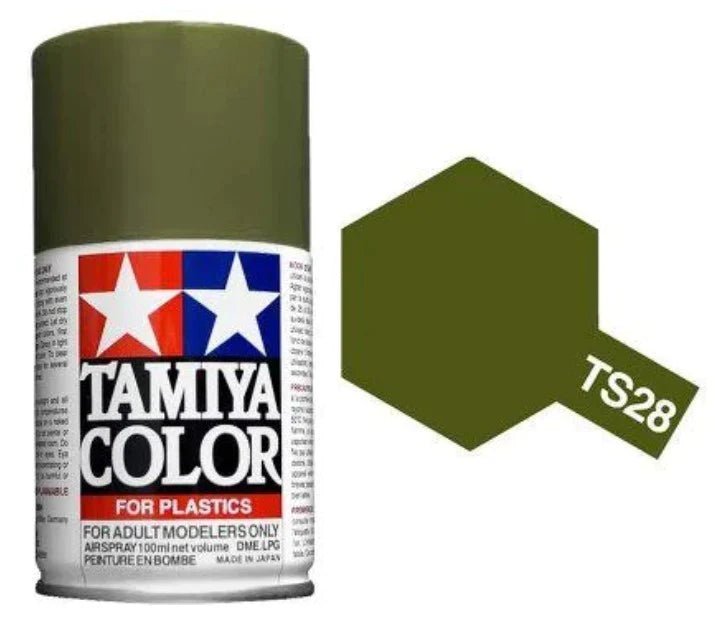 Tamiya Spray Paints 100ml TS28 Olive Drab 2 - Access Models