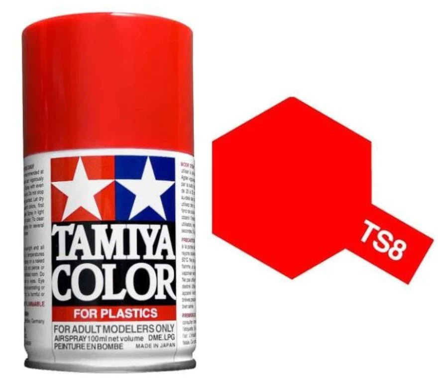 Tamiya Spray Paints 100ml TS8 Italian Red - Access Models