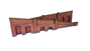 Tapered Retaining Wall In Red Brick Po248 - Access Models