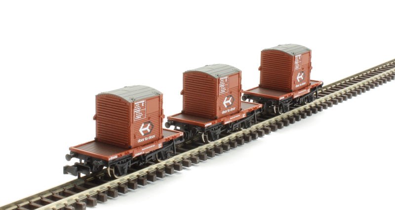 Triple Pack Conflat Wagons Br Bauxite A Containers 377-337 - Access Models