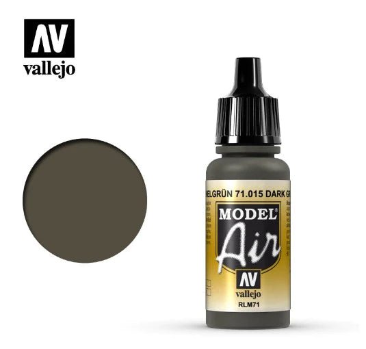 Vallejo Model Air 17ml 015 Dark Green Rlm71 - Access Models