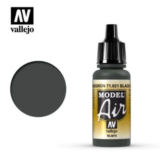 Vallejo Model Air 17ml 021 Black Green - Access Models