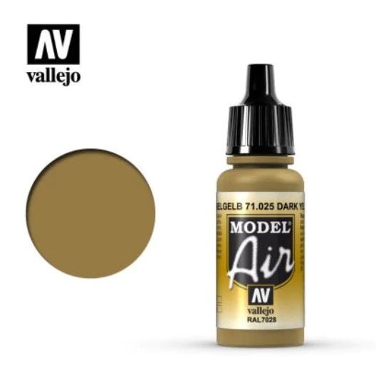 Vallejo Model Air 17ml 025 Dark Yellow - Access Models