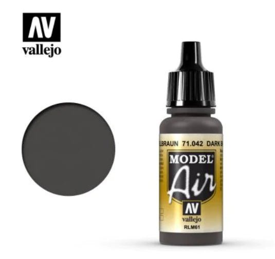 Vallejo Model Air 17ml 042 Dark Brown Rlm61 - Access Models