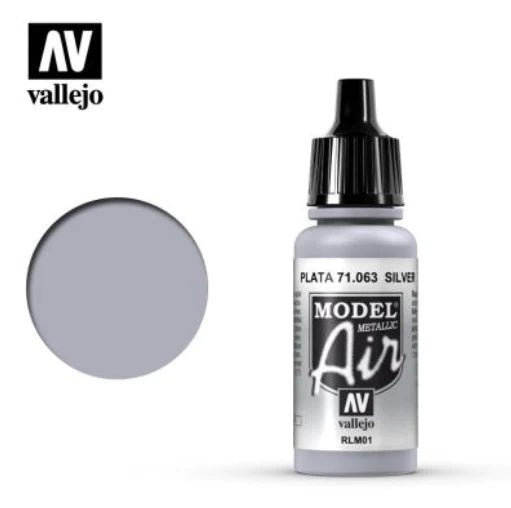 Vallejo Model Air 17ml 063 Silver Rlm01 - Access Models