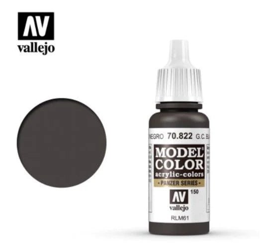 Vallejo Model Color 17ml 822 Germ. Cam. Black Brown - Access Models