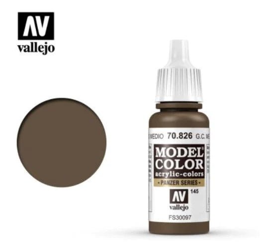 Vallejo Model Color 17ml 826 Germ. Cam. Medium Brown - Access Models