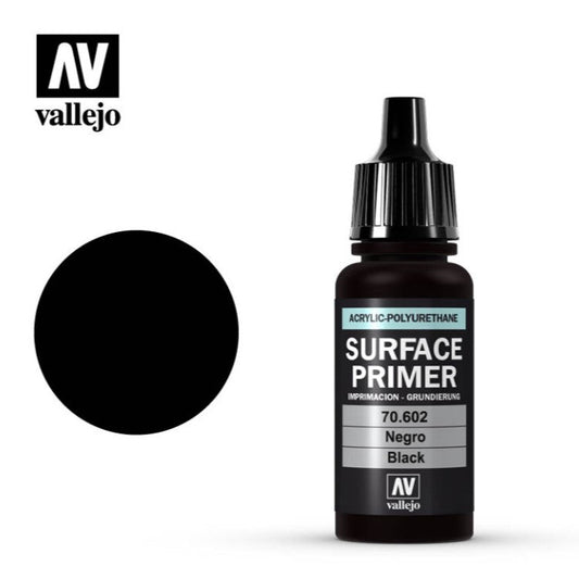 Vallejo Surface Primer 17ml 602 Black - Access Models